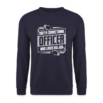 Correctional Officer Guard Prison Prison - Unisex Sweatshirt - navy - Front - Alina (178cm) & Michal (187cm)