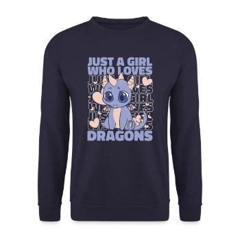 Dragon Mystical Dragon Fantasy - Unisex Sweatshirt - navy - Front - Alina (178cm) & Michal (187cm)