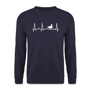 Duck Ducks Bird Animal Quack - Unisex Sweatshirt - navy - Front - Alina (178cm) & Michal (187cm)