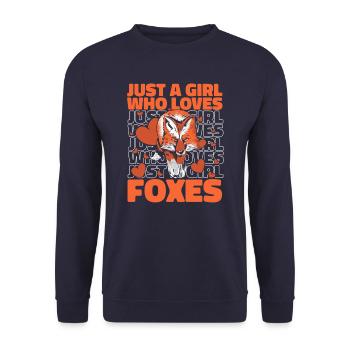 Fuchs Füchse Tier - Unisex Pullover - Navy - Vorne - Alina (178cm) & Michal (187cm)