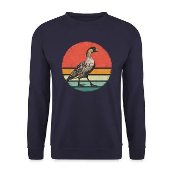 Goose Animal Bird Geese - Unisex Sweatshirt - navy - Front - Alina (178cm) & Michal (187cm)