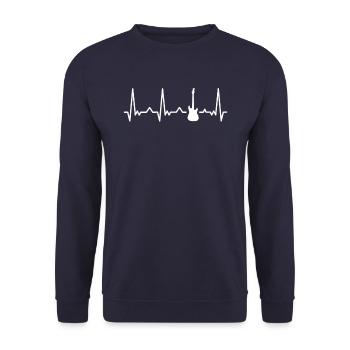 Guitar Guitarist Musician Acoustic Guitar Instruments - Unisex Sweatshirt - navy - Front - Alina (178cm) & Michal (187cm)