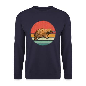 Platypus Animal - Unisex Sweatshirt - navy - Front - Alina (178cm) & Michal (187cm)