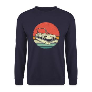Pontoon Boat Captain Pontoon Boats - Unisex Sweatshirt - navy - Front - Alina (178cm) & Michal (187cm)