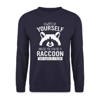 Raton laveur - Sweat-shirt Unisexe - marine - Devant - Alina (178cm) & Michal (187cm)
