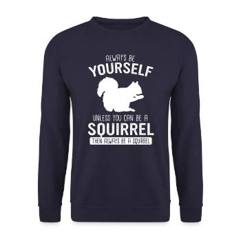 Squirrel Animal - Unisex Sweatshirt - navy - Front - Alina (178cm) & Michal (187cm)