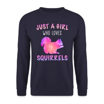 Squirrel Animal - Unisex Sweatshirt - navy - Front - Alina (178cm) & Michal (187cm)