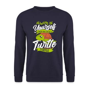 Turtle Sea Turtle Turtle Animal - Unisex Sweatshirt - navy - Front - Alina (178cm) & Michal (187cm)