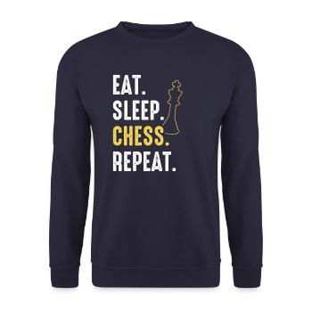 Schach Schachspieler - Unisex Pullover - Navy - Vorne - Alina (178cm) & Michal (187cm)