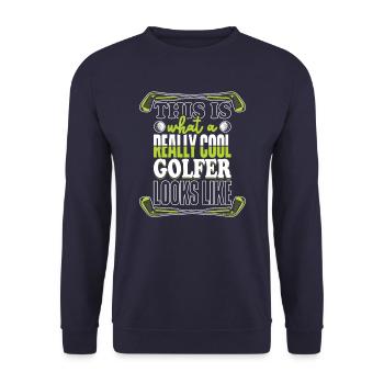 Golf Golf Golf Terrain de golf par Minigolf Sport - Sweat-shirt Unisexe - marine - Devant - Alina (178cm) & Michal (187cm)