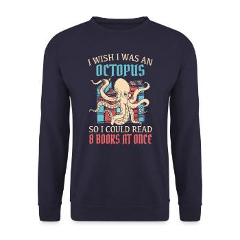 Octopus Octopus Cuttlefish Animal - Unisex Sweatshirt - navy - Front - Alina (178cm) & Michal (187cm)