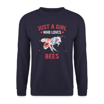 Honigbiene Imker Bienen Biene - Unisex Pullover - Navy - Vorne - Alina (178cm) & Michal (187cm)