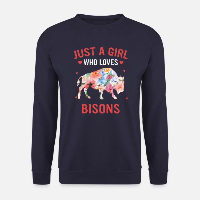 Bison Büffel Bulle Buffalo Bisons - Unisex Pullover - Navy