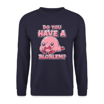 Blobfish Fish Funny Blob Blobby Blobfish - Unisex Sweatshirt - navy - Front - Alina (178cm) & Michal (187cm)