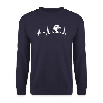 Bonsai Baum Japanisch Bonsai - Unisex Pullover - Navy - Vorne - Alina (178cm) & Michal (187cm)