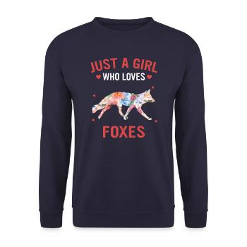 Fuchs Füchse Tier - Unisex Pullover - Navy - Vorne - Alina (178cm) & Michal (187cm)