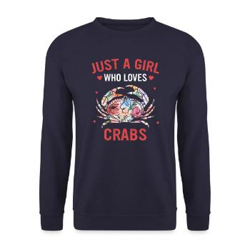 Crab Hermit Crab Crab - Unisex Sweatshirt - navy - Front - Alina (178cm) & Michal (187cm)