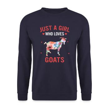 Chèvre Chèvre Chèvre Animal Chèvre - Sweat-shirt Unisexe - marine - Devant - Alina (178cm) & Michal (187cm)