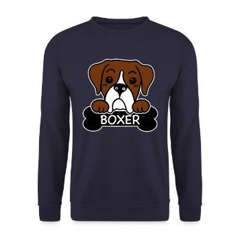 Boxer and bones - Unisex Sweatshirt - navy - Front - Alina (178cm) & Michal (187cm)