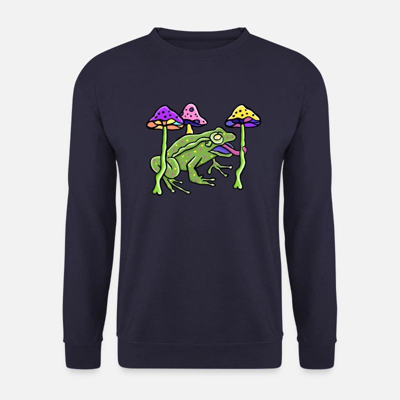 Psychoaktive Pilze mit Frosch - Unisex Pullover - Navy
