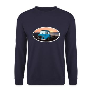 b1000pritsche - Unisex Pullover - Navy - Vorne - Alina (178cm) & Michal (187cm)