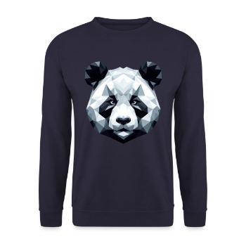 Panda Porträt Geometrie Polygon Kunststil - Unisex Pullover - Navy - Vorne - Alina (178cm) & Michal (187cm)