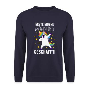 Einzug eigene Wohnung Damen Einweihungsgeschenk - Unisex Pullover - Navy - Vorne - Alina (178cm) & Michal (187cm)
