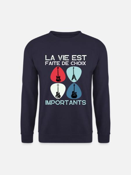 Guitariste humour guitare cadeau homme femme - Sweat-shirt Unisexe - marine