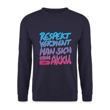 Respekt ohne Akku Fahrrad MTB Gravelbike Bicycle - Unisex Pullover - Navy - Vorne - Alina (178cm) & Michal (187cm)
