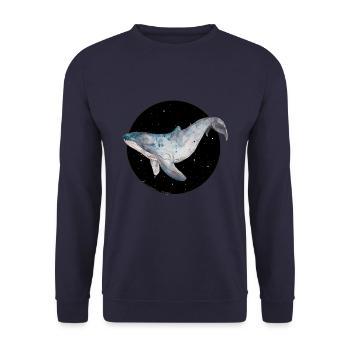 Space Whale - Unisex Pullover - Navy - Vorne - Alina (178cm) & Michal (187cm)