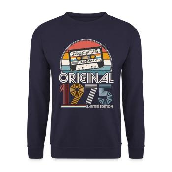 1975 Vintage Anniversaire Rétro Cadeau - Sweat-shirt Unisexe - marine - Devant - Alina (178cm) & Michal (187cm)