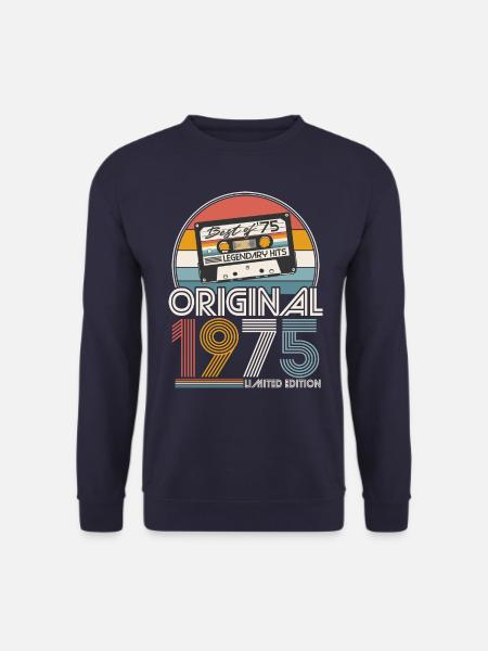 1975 Vintage Jahrgang Geburtstag Retro Geschenk - Unisex Pullover - Navy