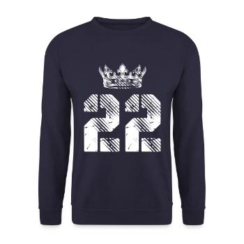 22 Number crown - Unisex Sweatshirt - navy - Front - Alina (178cm) & Michal (187cm)