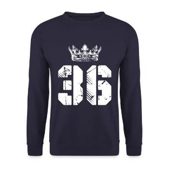 36 Number crown - Unisex Sweatshirt - navy - Front - Alina (178cm) & Michal (187cm)