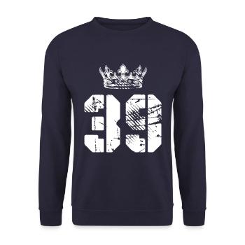 39 Number crown - Unisex Sweatshirt - navy - Front - Alina (178cm) & Michal (187cm)