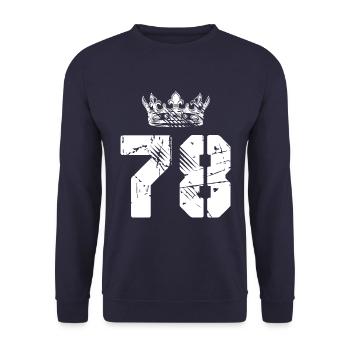 78 Number crown - Unisex Sweatshirt - navy - Front - Alina (178cm) & Michal (187cm)