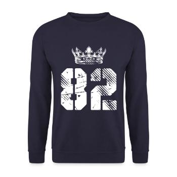82 Couronne numérique - Sweat-shirt Unisexe - marine - Devant - Alina (178cm) & Michal (187cm)