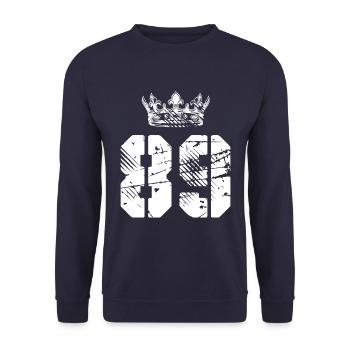 89 Number crown - Unisex Sweatshirt - navy - Front - Alina (178cm) & Michal (187cm)