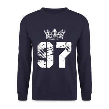 97 Number crown - Unisex Sweatshirt - navy - Front - Alina (178cm) & Michal (187cm)