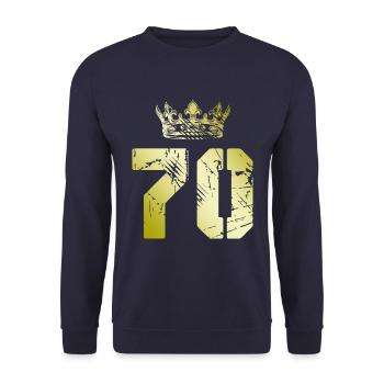 70 Number crown - Unisex Sweatshirt - navy - Front - Alina (178cm) & Michal (187cm)