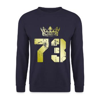 73 Number crown - Unisex Sweatshirt - navy - Front - Alina (178cm) & Michal (187cm)