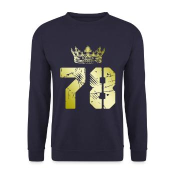 78 Number crown - Unisex Sweatshirt - navy - Front - Alina (178cm) & Michal (187cm)