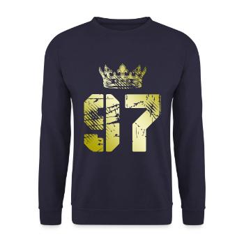 97 Couronne numérique - Sweat-shirt Unisexe - marine - Devant - Alina (178cm) & Michal (187cm)