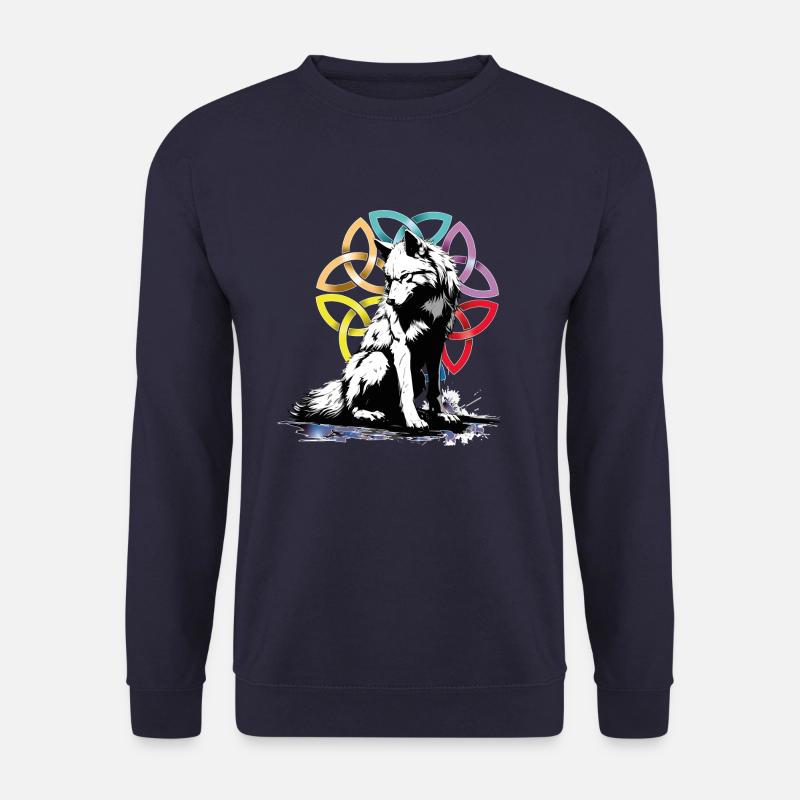 Celtic Mandala Wolf - Unisex Sweatshirt - navy