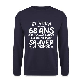 68 years old Gift 68 years Original Gift Men 68 years old - Unisex Sweatshirt - navy - Front - Alina (178cm) & Michal (187cm)