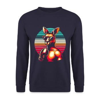 Känguru Boxer - Unisex Pullover - Navy - Vorne - Alina (178cm) & Michal (187cm)