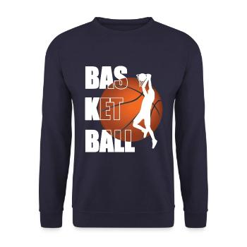 basketball basketball player basketball player - Unisex Sweatshirt - navy - Front - Alina (178cm) & Michal (187cm)