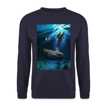 U 991 design1 - Sweat-shirt Unisexe - marine - Devant - Alina (178cm) & Michal (187cm)