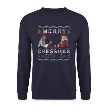 Merry Chessmass Chess is always good - Unisex Sweatshirt - navy - Front - Alina (178cm) & Michal (187cm)