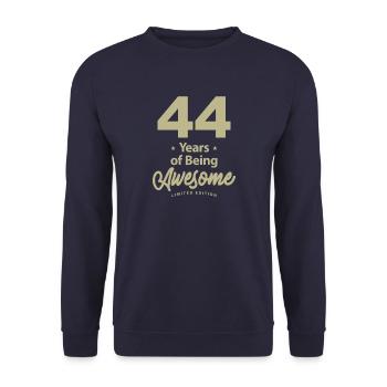 44 Jahre Awesome 44. Geburtstag - Unisex Pullover - Navy - Vorne - Alina (178cm) & Michal (187cm)